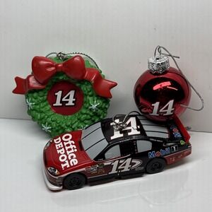 Dale Earnhart Tony Stewart, NASCAR-themed Christmas ornaments Set Of (3)
